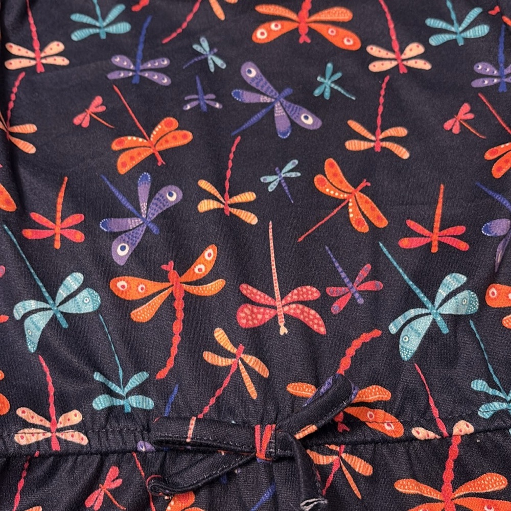 Blue dragon fly Print Jumpsuit with Short Sleeves - Picture 4 of 4